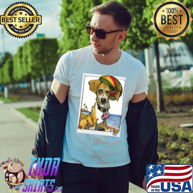 Original Saplak Dog With Beach American Flag Shirt Unisex