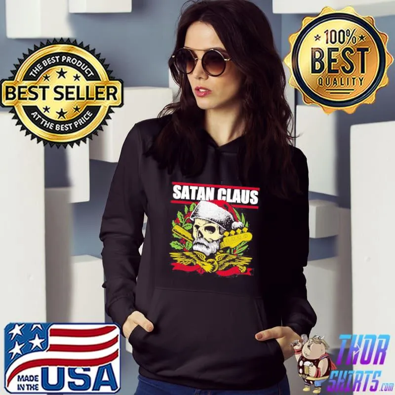Original Satan Claus Rock Xmas Skull Unisex T-Shirt Hoodie