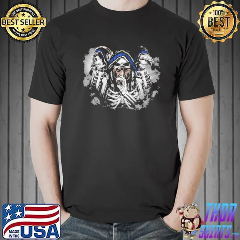 Original Thin Blue Green Line Skull Shirt Unisex