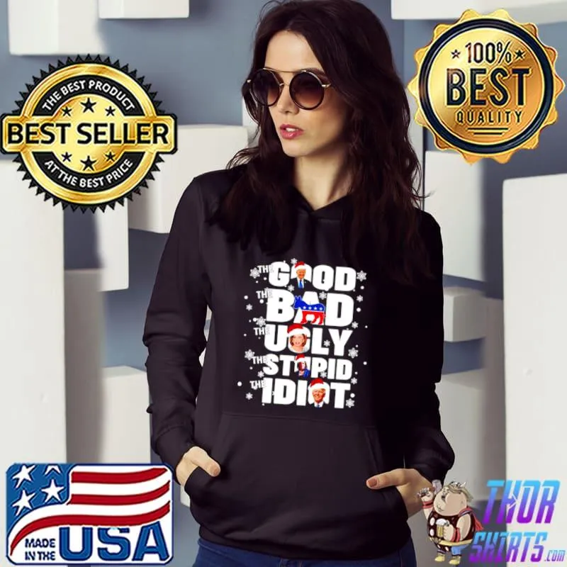 Original Trump the good democrat the bad pelosI the ugly Kamala the stupid Biden the idiot christmas shirt
