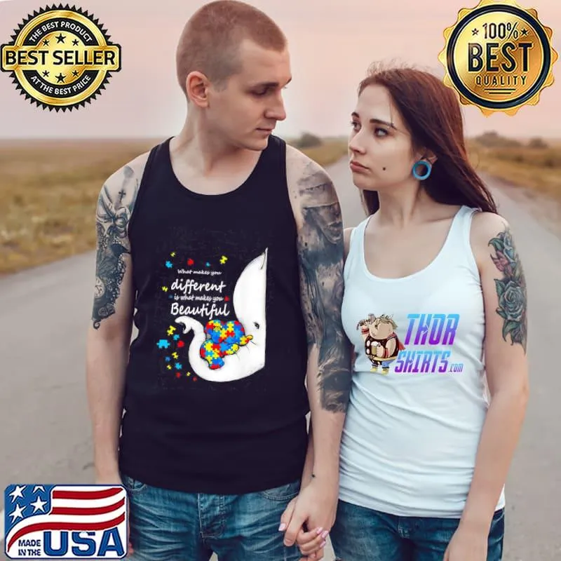 Original What Makes You Different Elephant Mom Autism Awareness Unisex T-Shirt Tank Top