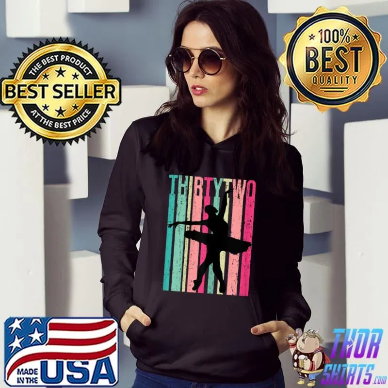Original Womens Womens Ballet 32nd Birthday Ballerina Dancer Tutu Retro 32 T Shirt