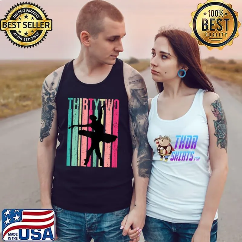 Original Womens Womens Ballet 32nd Birthday Ballerina Dancer Tutu Retro 32 T Shirt Tank Top