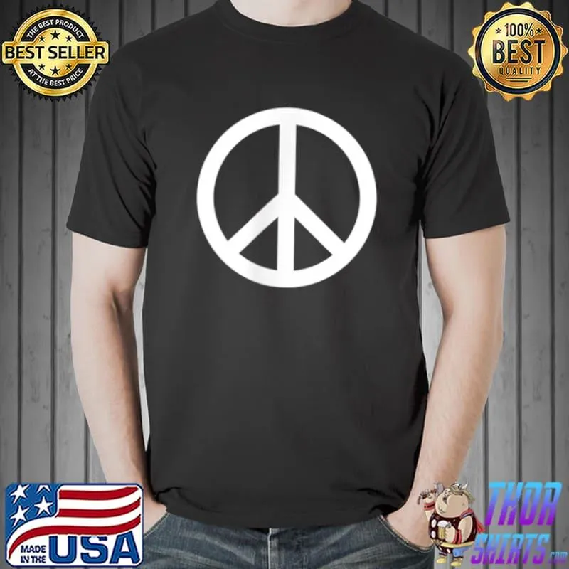 Peace Sign - Minimalistic Pocket Design - Classic Peace T-Shirt Unisex