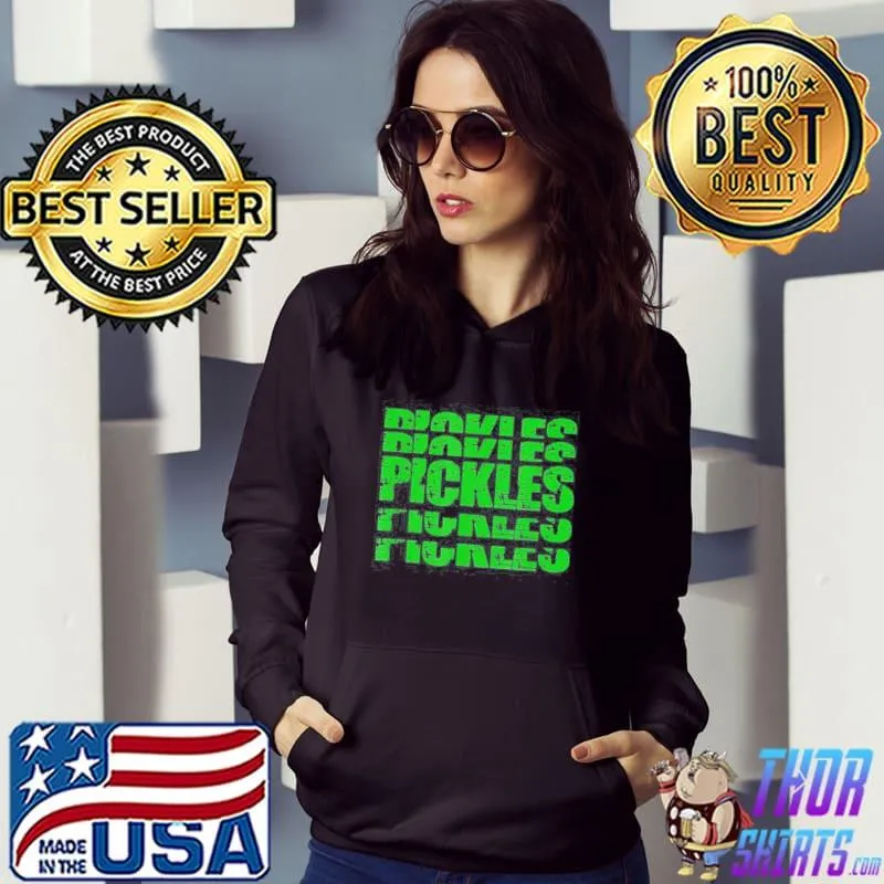 PICKLE FAN RETRO VINTAGE STACKED LETTERS PICKLES MEME SHIRT