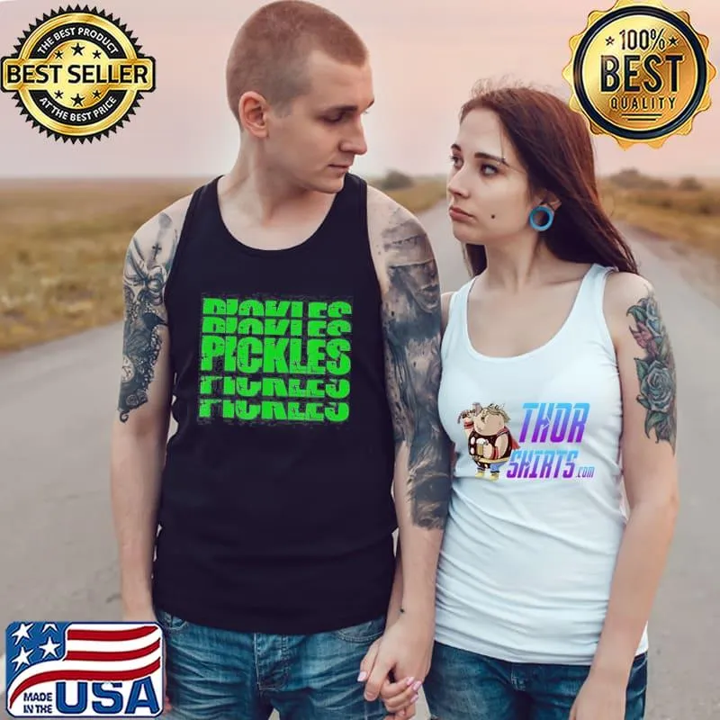 PICKLE FAN RETRO VINTAGE STACKED LETTERS PICKLES MEME SHIRT Tank Top
