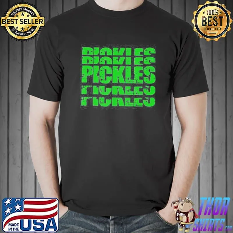 PICKLE FAN RETRO VINTAGE STACKED LETTERS PICKLES MEME SHIRT Unisex