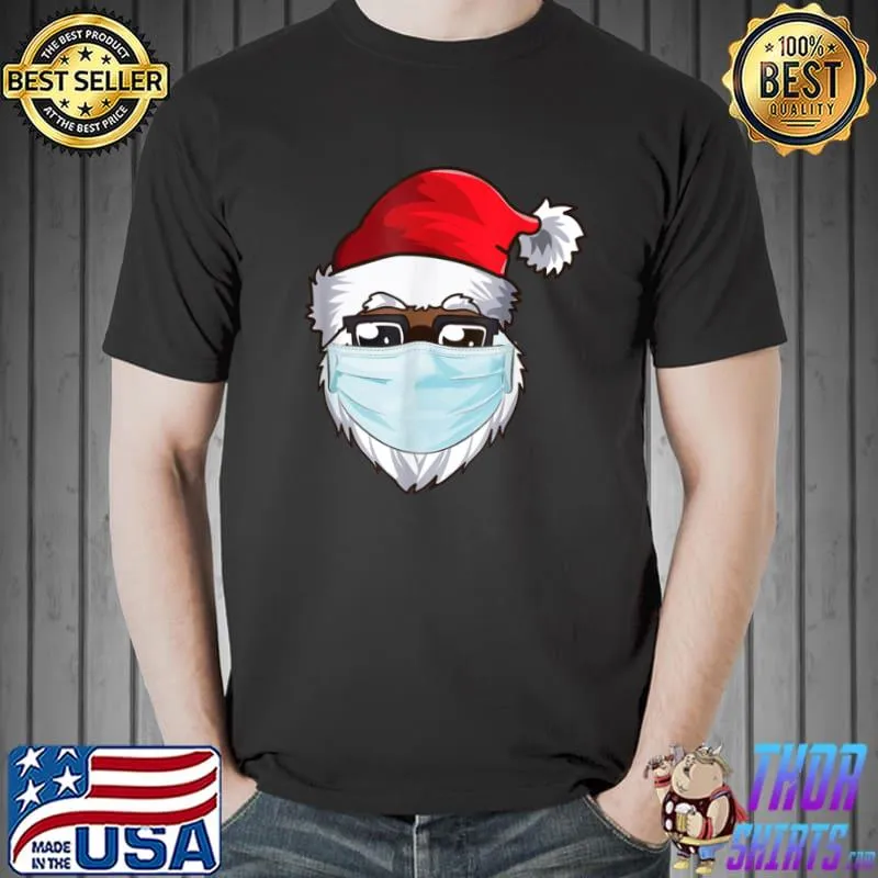 Premium American Christmas 2020 Santa Wearing Mask T Shirt Unisex
