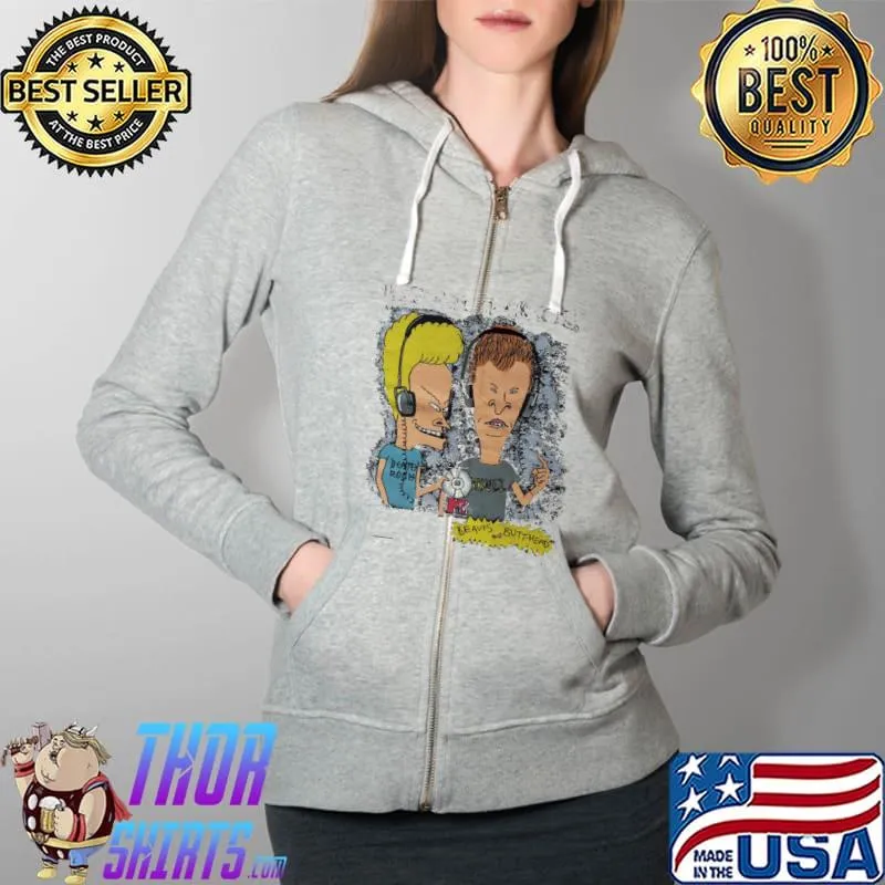 Premium Beavis And Butthead Funny Unisex T-Shirt Full Zip Hooded