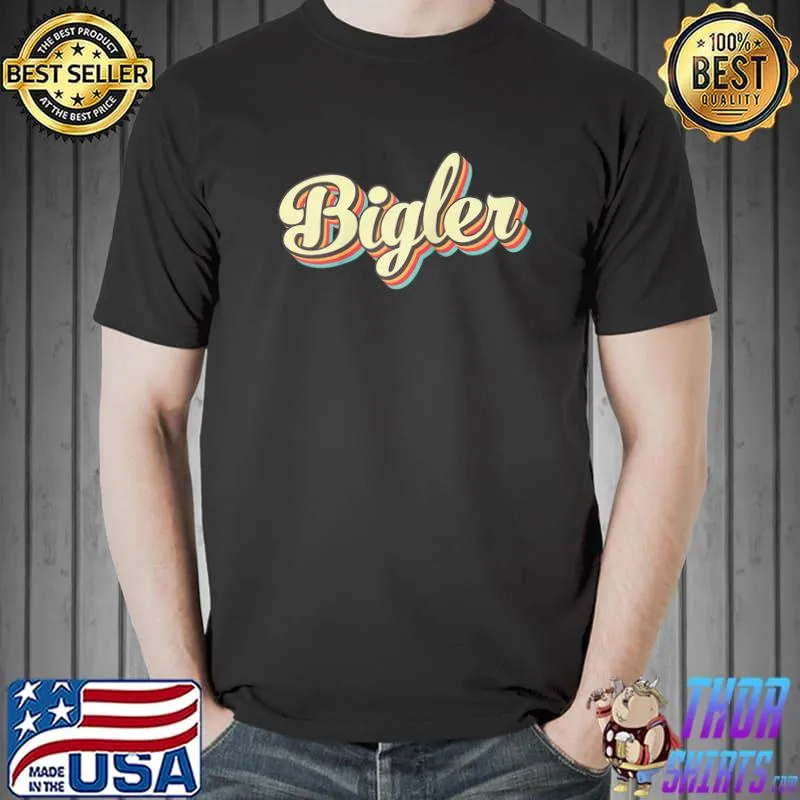 Premium bigler TShirt Retro Art Baseball Font Vintage Raglan Baseball T-s Unisex