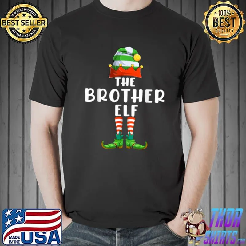 Premium Brother Elf Matching Family Group Christmas Party Pajama T Shirt Unisex