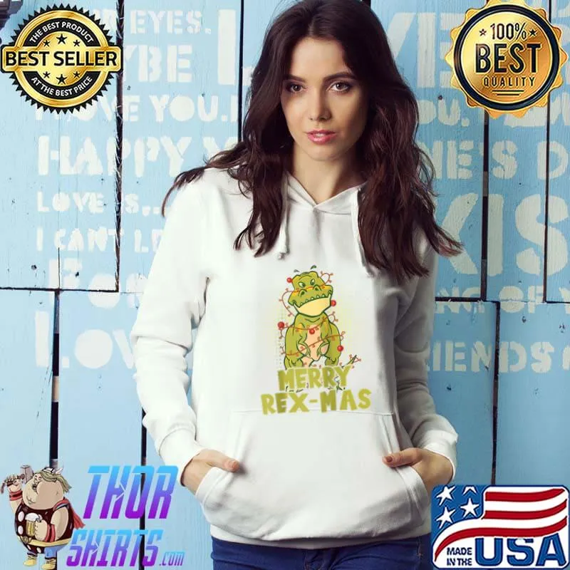 Premium christmas Dinosaur Merry Rex-Mas Pajamas T Rex Boys Girls T-s Hoodie