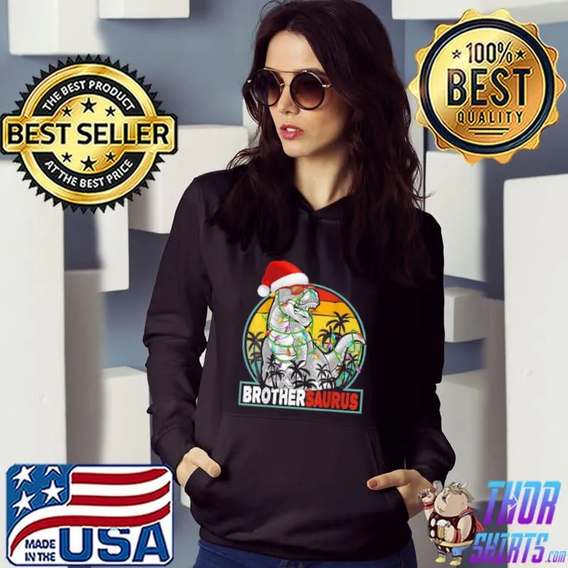Premium christmas Dinosaur Vintage Rex Pajamas Boys Xmas Lights Shirt