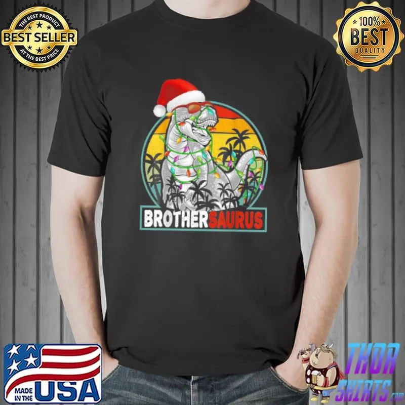Premium christmas Dinosaur Vintage Rex Pajamas Boys Xmas Lights Shirt Unisex