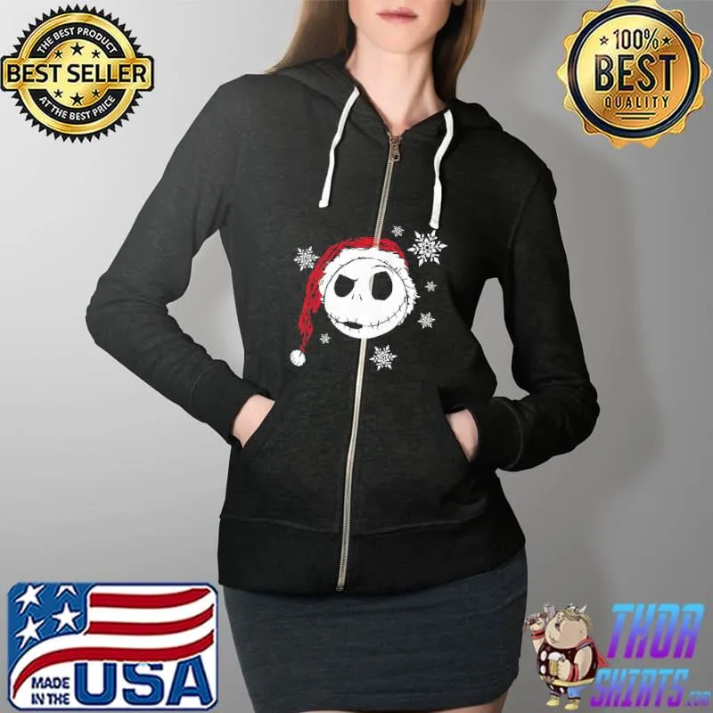 Premium Christmas Disney Nightmare Before Snowflake Holiday 2021 Unisex Sweat Full Zip Hooded