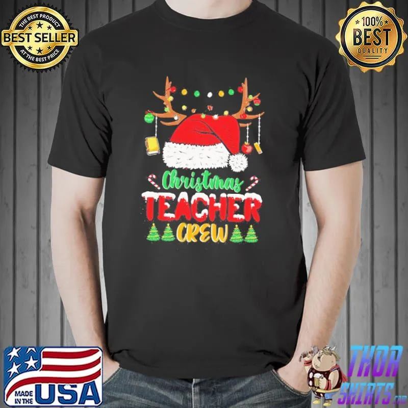 Premium Christmas teacher crew santa hat reindeer Unisex