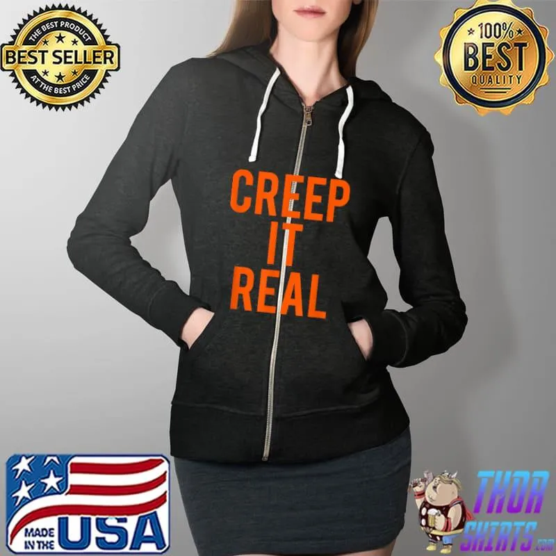 Premium Creep It Real Funny Halloween T Shirt Full Zip Hooded