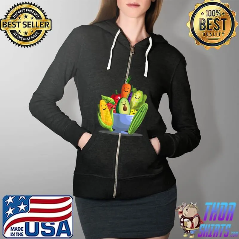 Premium Cute Vegetarian Art For Vegan Food Veggie Lovers T-Shirt Full Zip Hooded