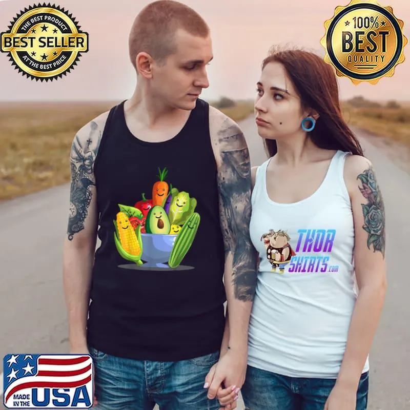 Premium Cute Vegetarian Art For Vegan Food Veggie Lovers T-Shirt Tank Top