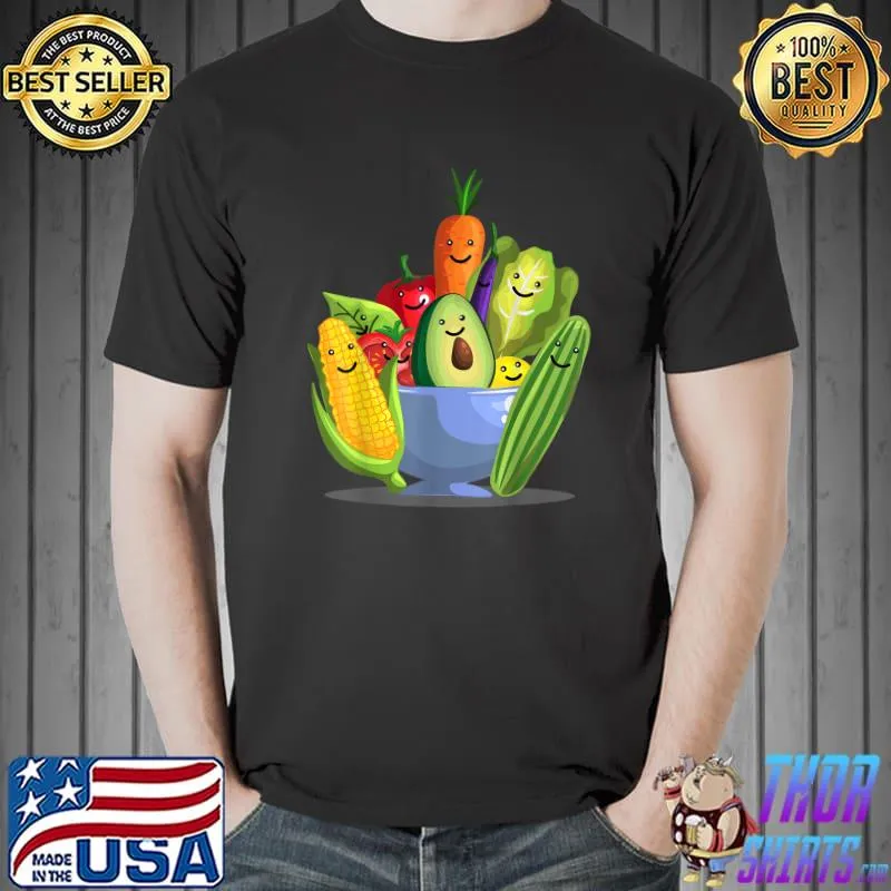 Premium Cute Vegetarian Art For Vegan Food Veggie Lovers T-Shirt Unisex