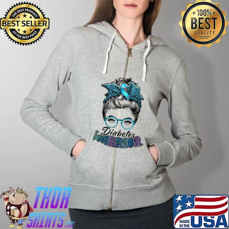Premium diabetes Warrior Awareness Diabetic Support Type walk T-Shirt Full Zip Hooded
