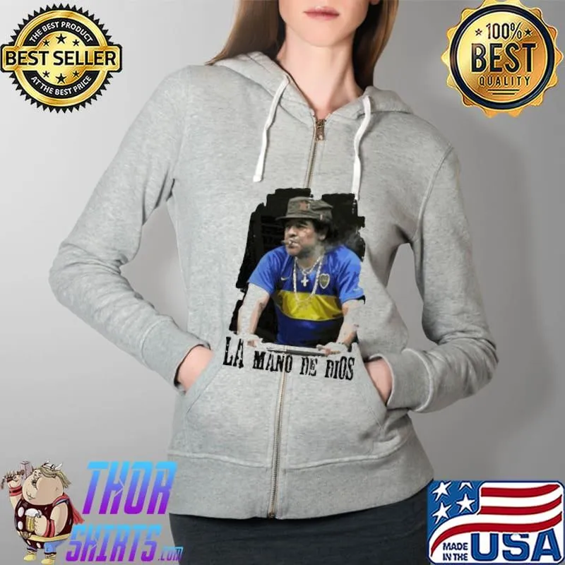Premium Diego Maradona La Mano De Dios Shirt Full Zip Hooded
