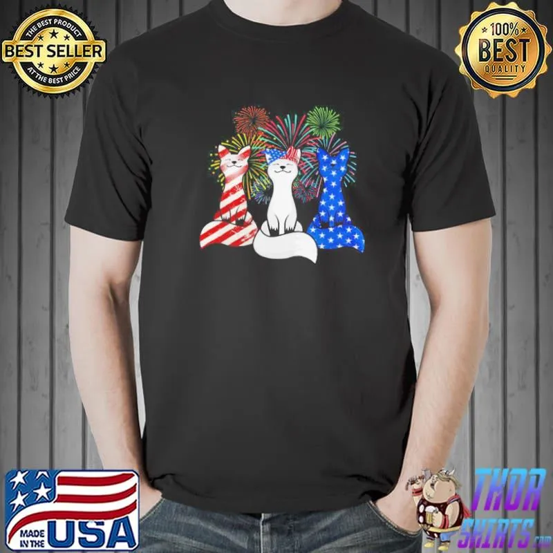 Premium fox American Flag Colors Shirt Unisex