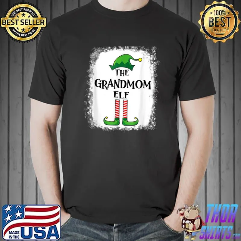 Premium Grandmom Elf Matching Family Funny Christmas Party Pajama T-Shirt Unisex