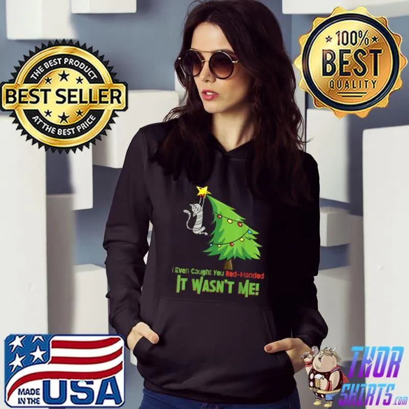 Premium I even caught you Red Handed Family Christmas Party T-Shirt