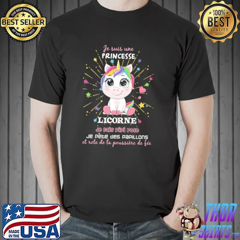Premium je Suis Une Princesse Licorne Shirt Unisex