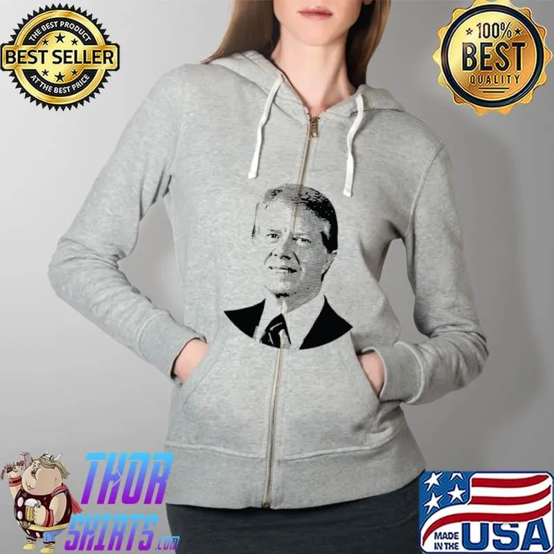 Premium Jimmy Carter American President Portrait Retro Vintage Art T- Full Zip Hooded