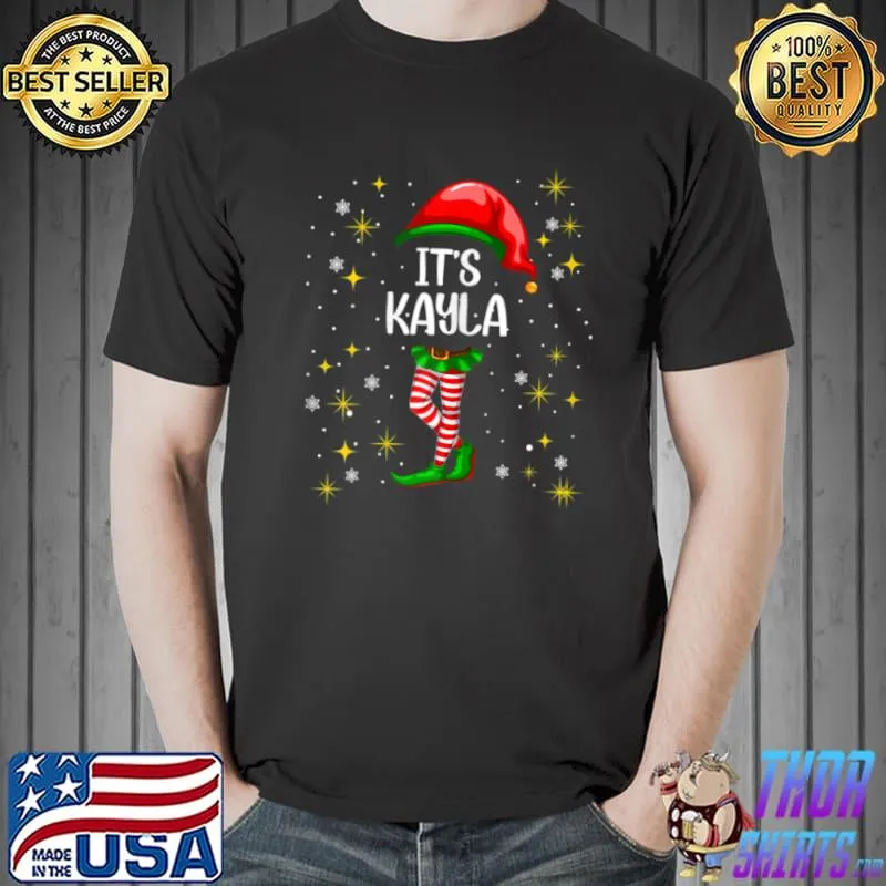 Premium Kayla Elf Personalized First Given Name Christmas T Shirt Unisex
