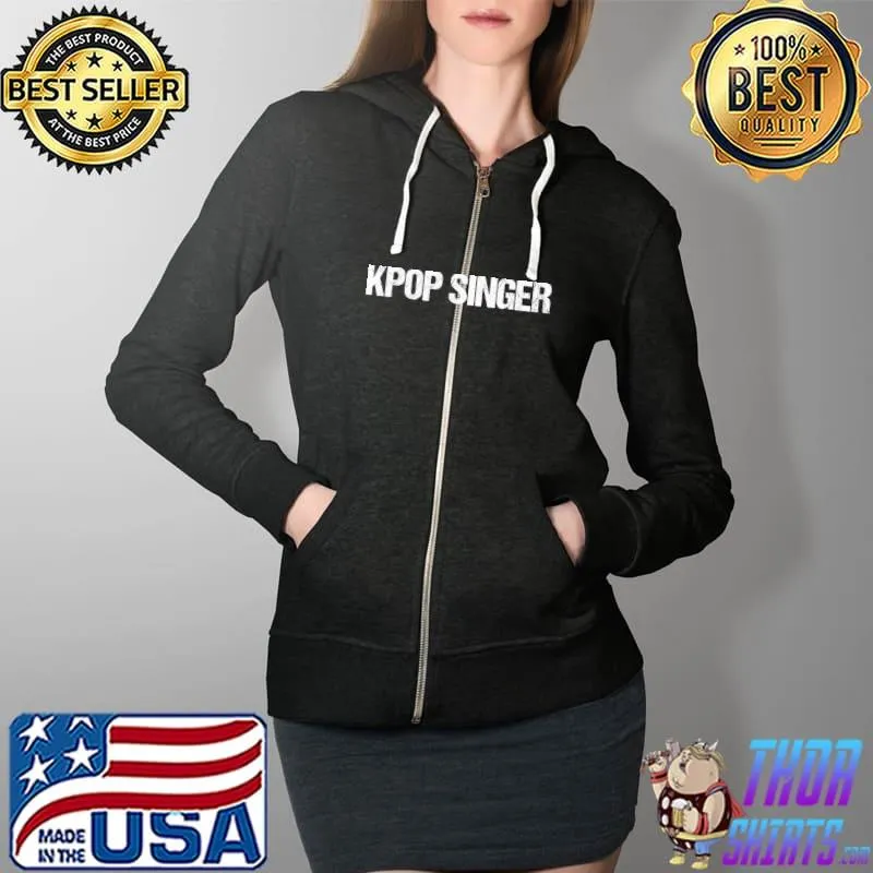 Premium kpop Singer Simple Title T-Shirt Full Zip Hooded