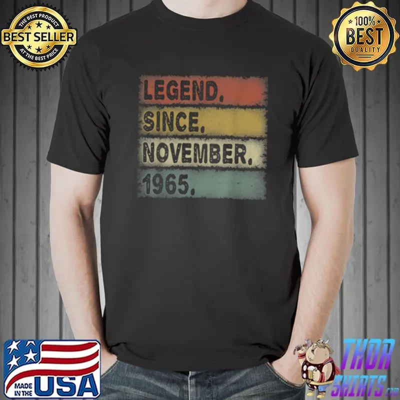 Premium Legend November 1965 56th Birthday Retro Mens 56 Years Old T Shirt Unisex