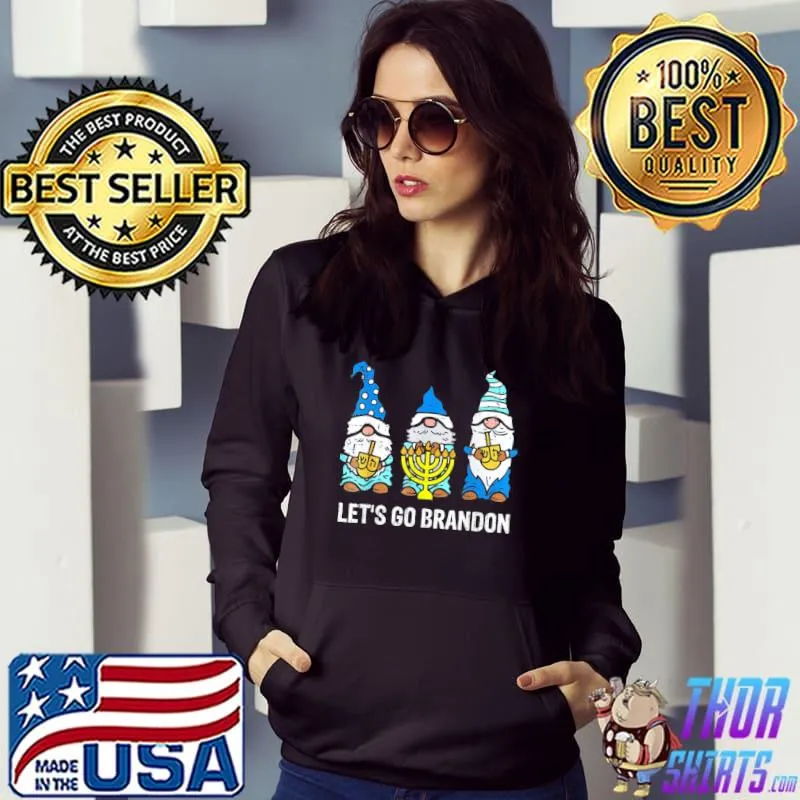 Premium Lets Go Biden Brandon Gnomes Menorah Hanukkah Chanukah Official T-Shirt