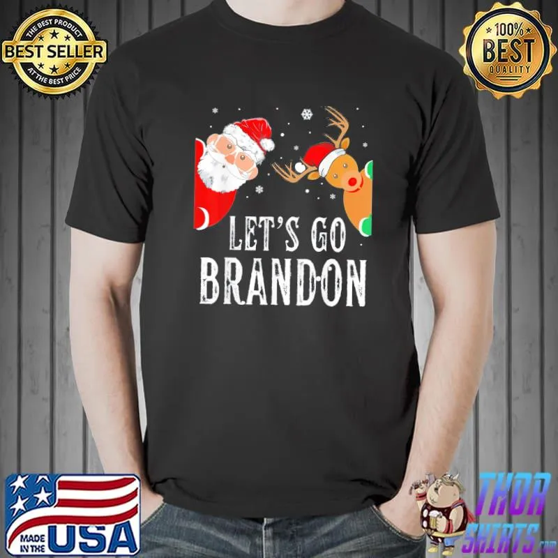 Premium Let’s Go Branson Brandon Santa Hat Christmas Lights T-Shirt Unisex