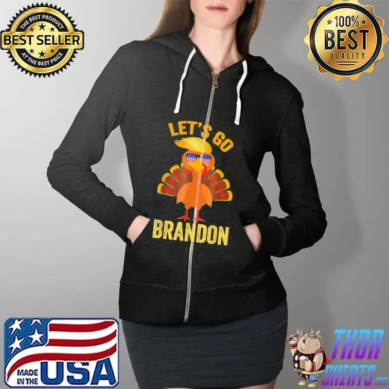 Premium Let’s Go Branson Brandon Turkey Christmas Lights T-Shirt Full Zip Hooded