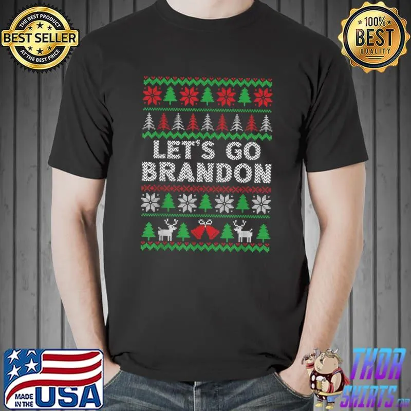 Premium Let's Go Branson Brandon Ugly Sweater Style Xmas T-shirt