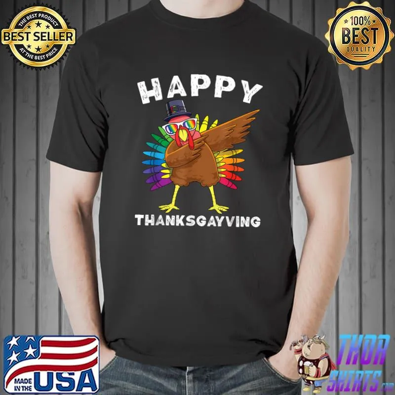 Premium lGBT Thanksgiving Turkey LGBTQ+ Rainbow Gay Pride LGBTQ T-Shirt Unisex
