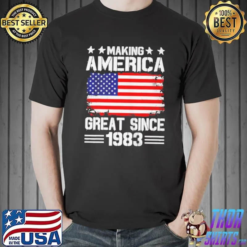 Premium Making America great since 1983 birthday party American flag shirt