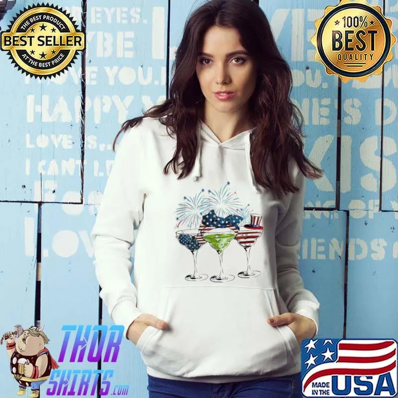 Premium Margarita American Flag Firework 4th Of July Shirt