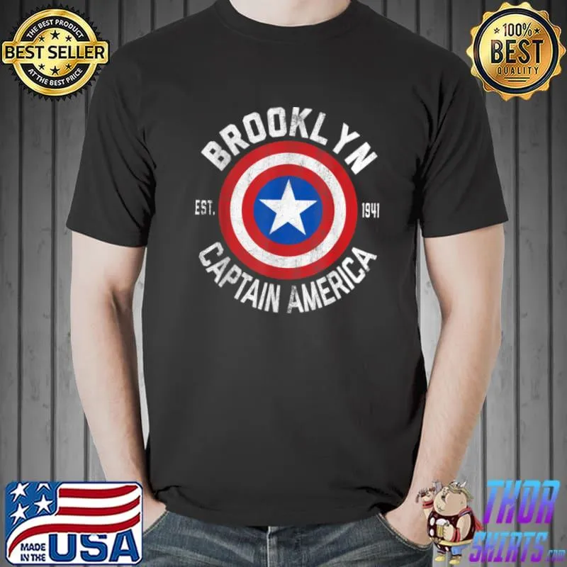 Premium Marvel Captain America Brooklyn Shield T Shirt Unisex