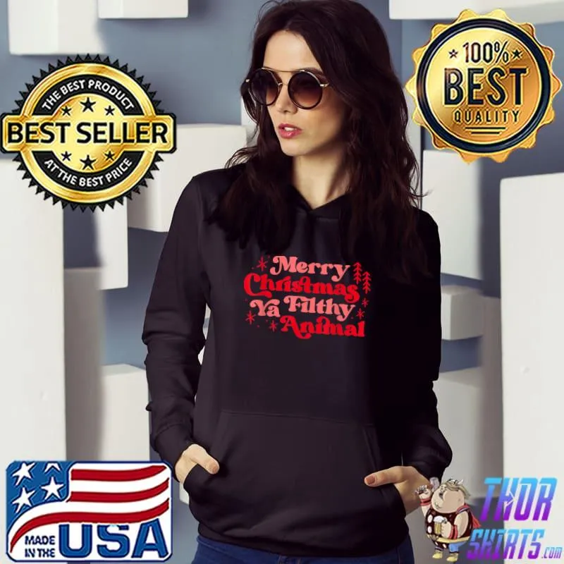 Premium Merry Christmas Animal Filthy Ya Matching Christmas Pajama T-Shirt Hoodie