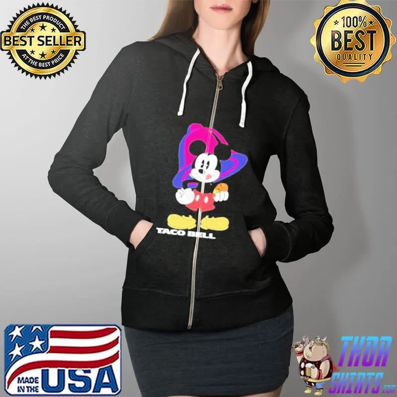Premium Mickey Mouse Taco Bell Logo Shirt Full Zip Hooded
