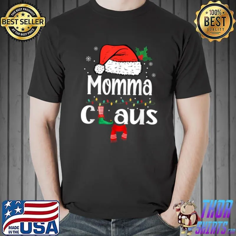 Premium Momma Claus Shirt Christmas Pajama Family Matching Xmas T Shirt