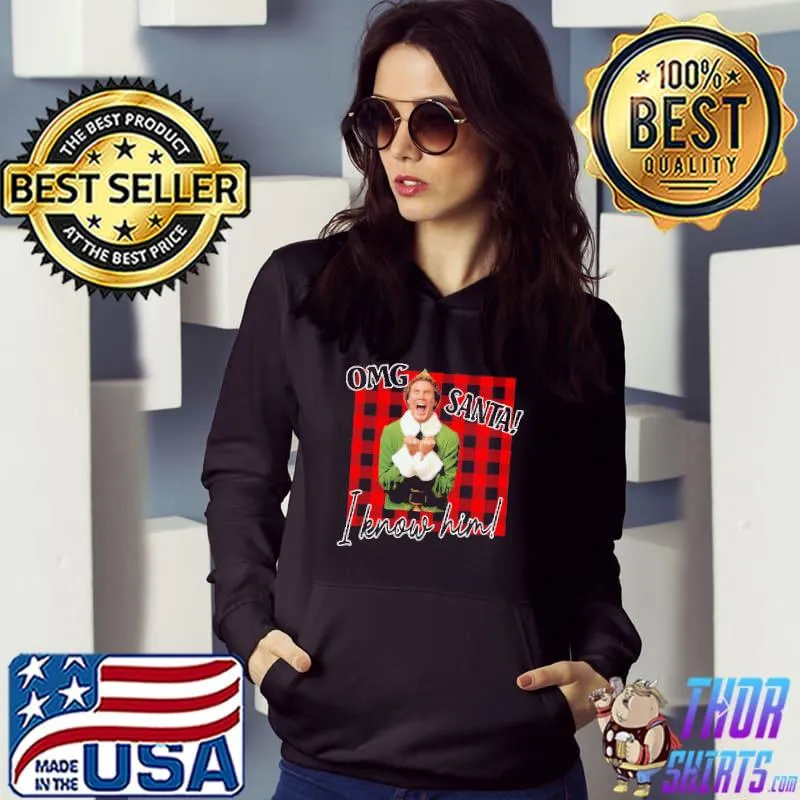 Premium Plaid Buddy The Elf OMG Santa I Know Him Shirt