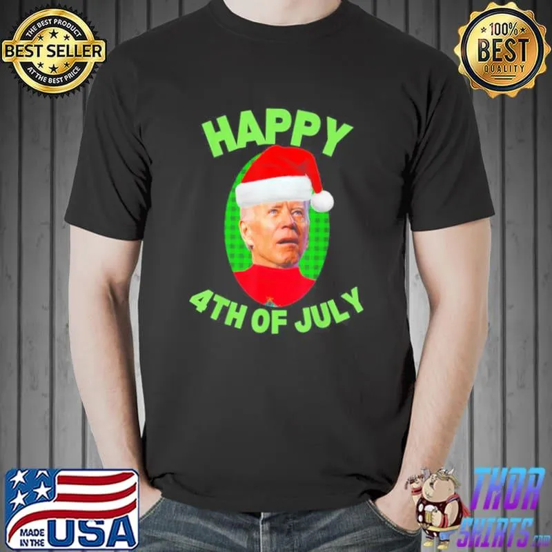 Premium Santa Biden Happy 4th of July Ugly Christmas Shirt Unisex