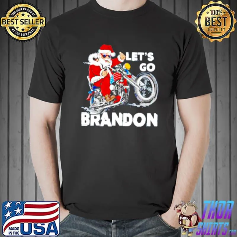 Premium Santa Claus biker lets go brandon Christmas shirt