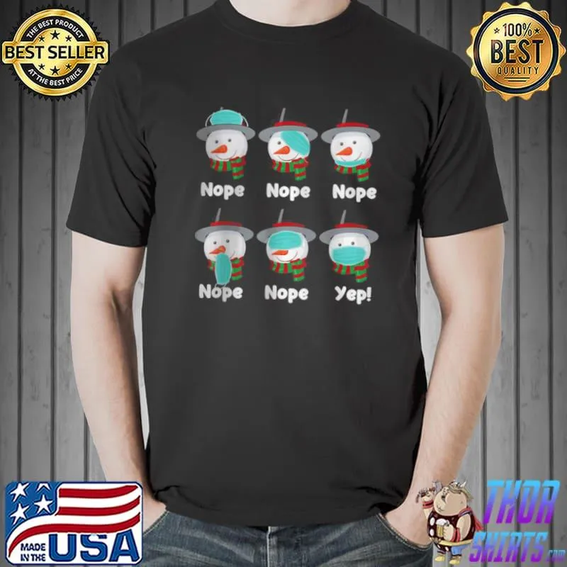 Premium Snowman How To Wear Mask Quarantine Christmas 2021 T Shirt Unisex