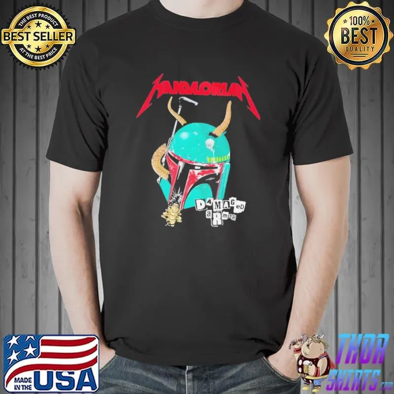 Premium Star Wars Metallica Mandalorian Damaged Armor Shirt Unisex